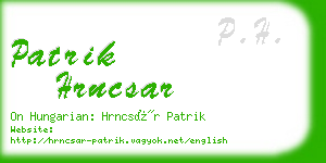 patrik hrncsar business card